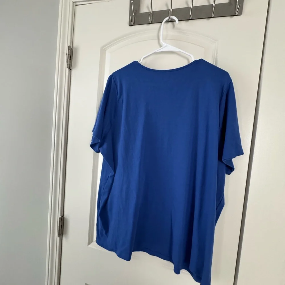 The Outfitters by Lands’ End Royal Blue and White Short Sleeve Tees 3x - Picture 4 of 16